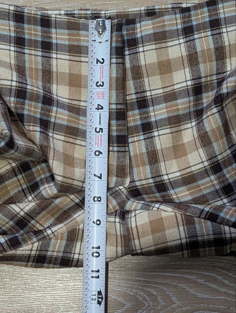 90s Grunge Vintage Junior Plaid High-Rise Straight Leg Pants Dark Academia - Picture 11 of 12